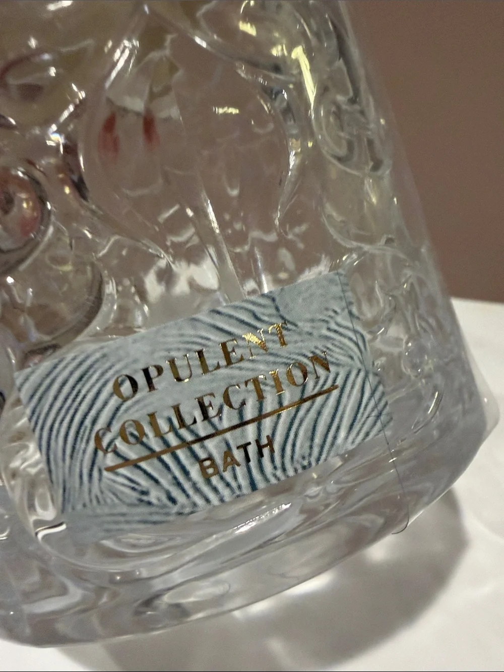 Opulent Collection Embossed Glass Bath Storage Jars, Set of 2